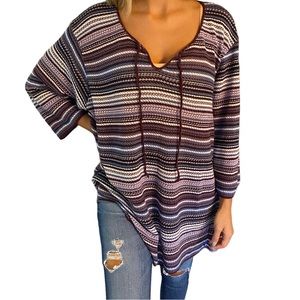 Purple striped poncho